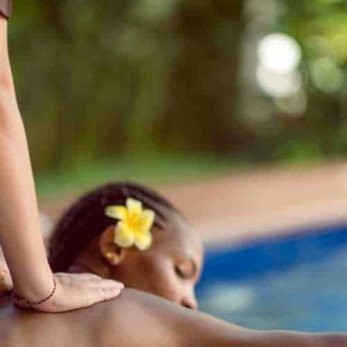 Person getting a massage at the Sea Cliff Resort