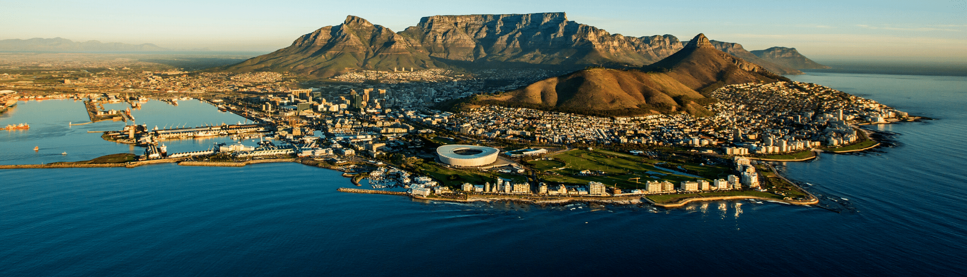 Cape Town South Africa aerial view