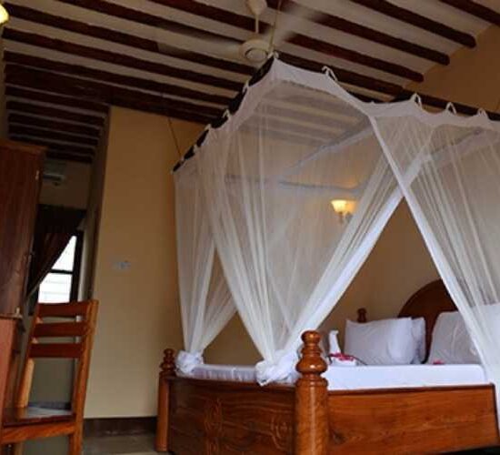 Bed in the Amaan Bungalows Zanzibar