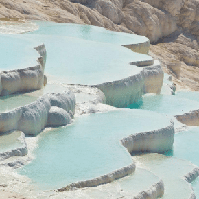 Turkey blue salt pools