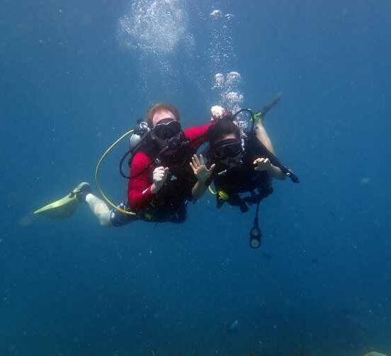 Scuba dive phi phi thailand underwater two people