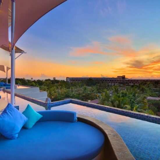 Rooftop pool and view