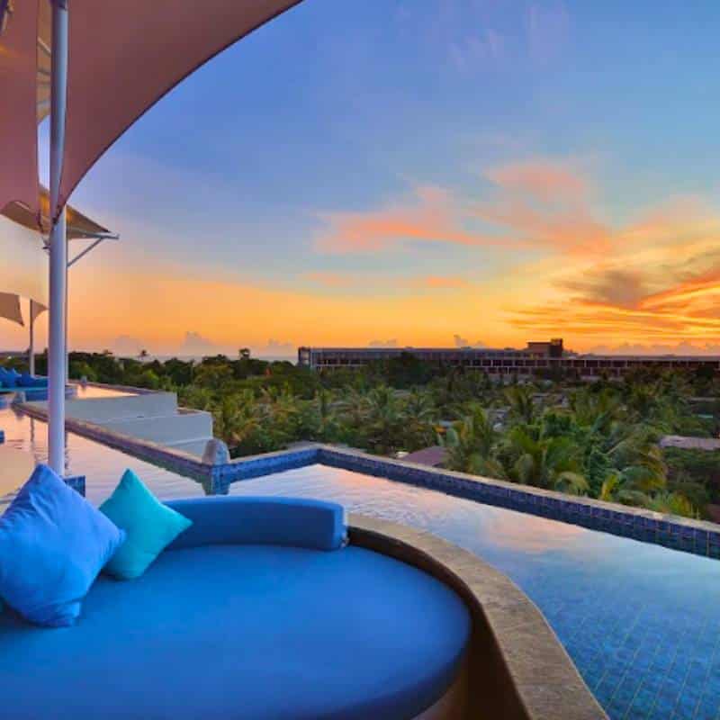 Rooftop pool and view