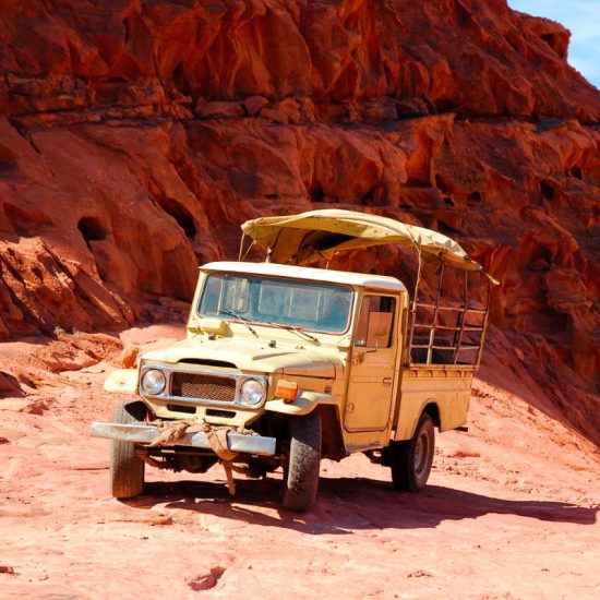 Car in desert