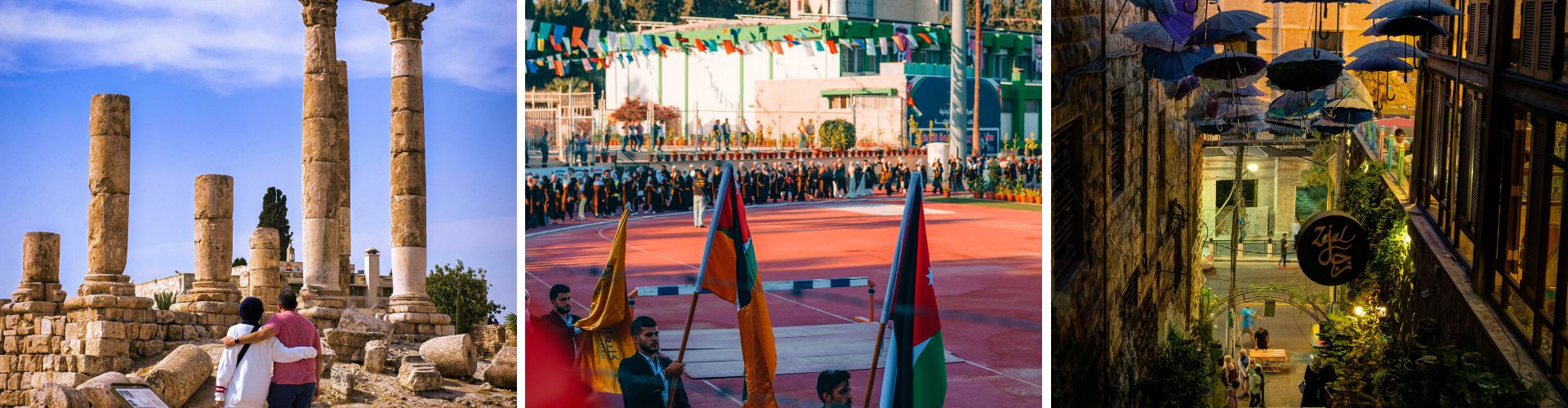 Amman people with flags