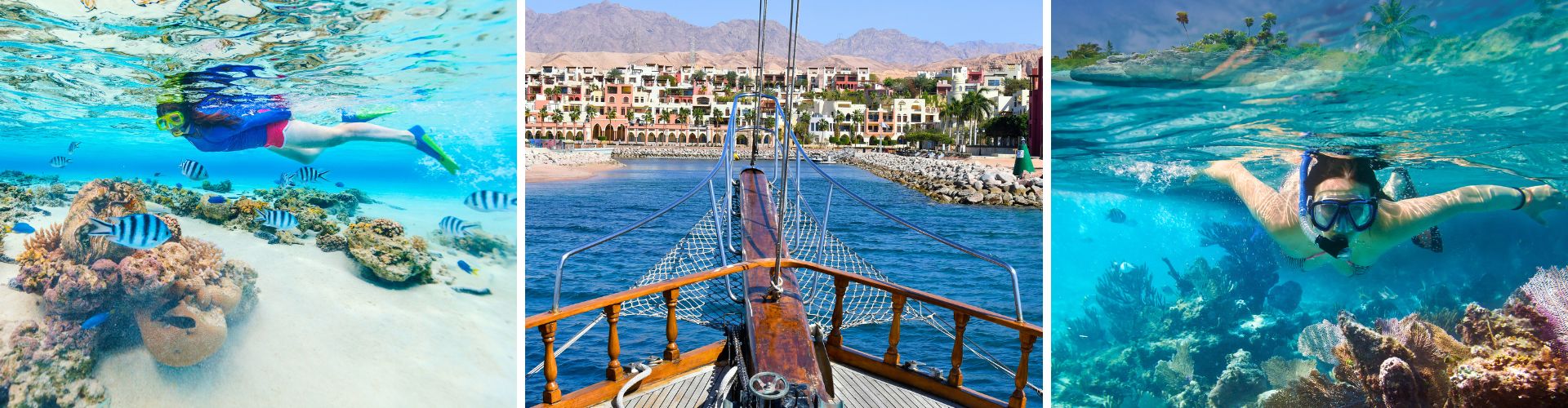 women snorkeling Aqaba