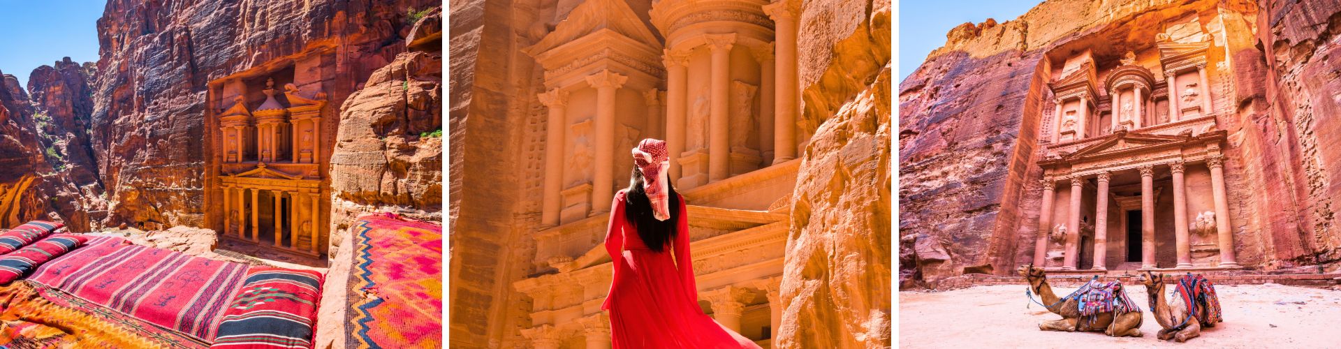 Petra, camels & woman