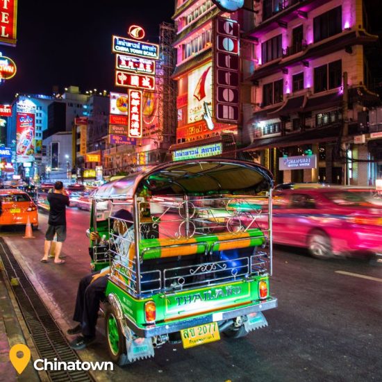 TukTuk on Chinatown Street in Bangkok Thailand