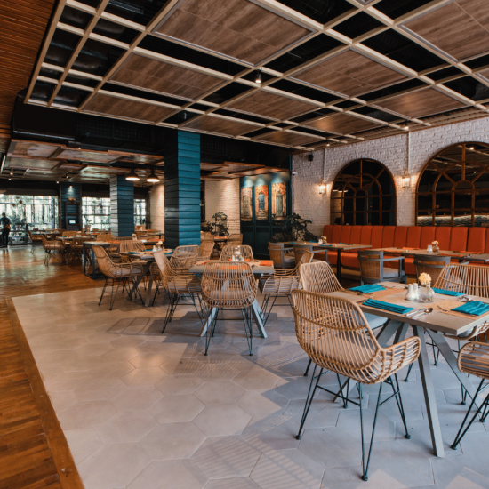 Ramayana Modern restaurant interior with seating