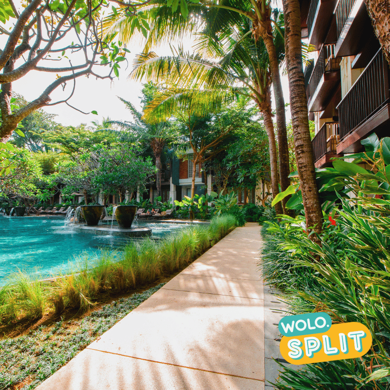 Ramayana Tropical resort pathway by pool